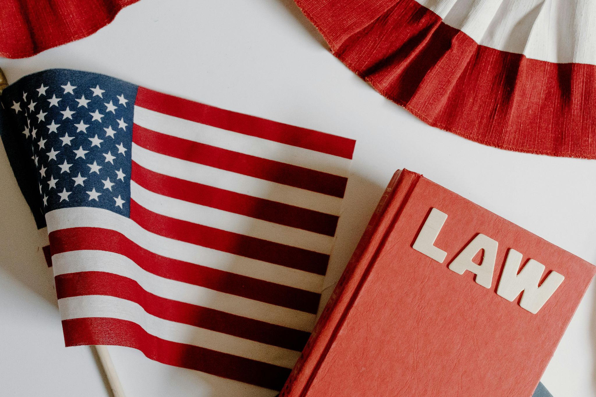 Law Book and American Flag
