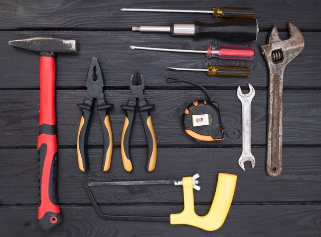 various tools sitting on a table