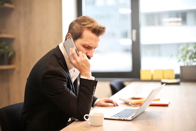 person making a phone call